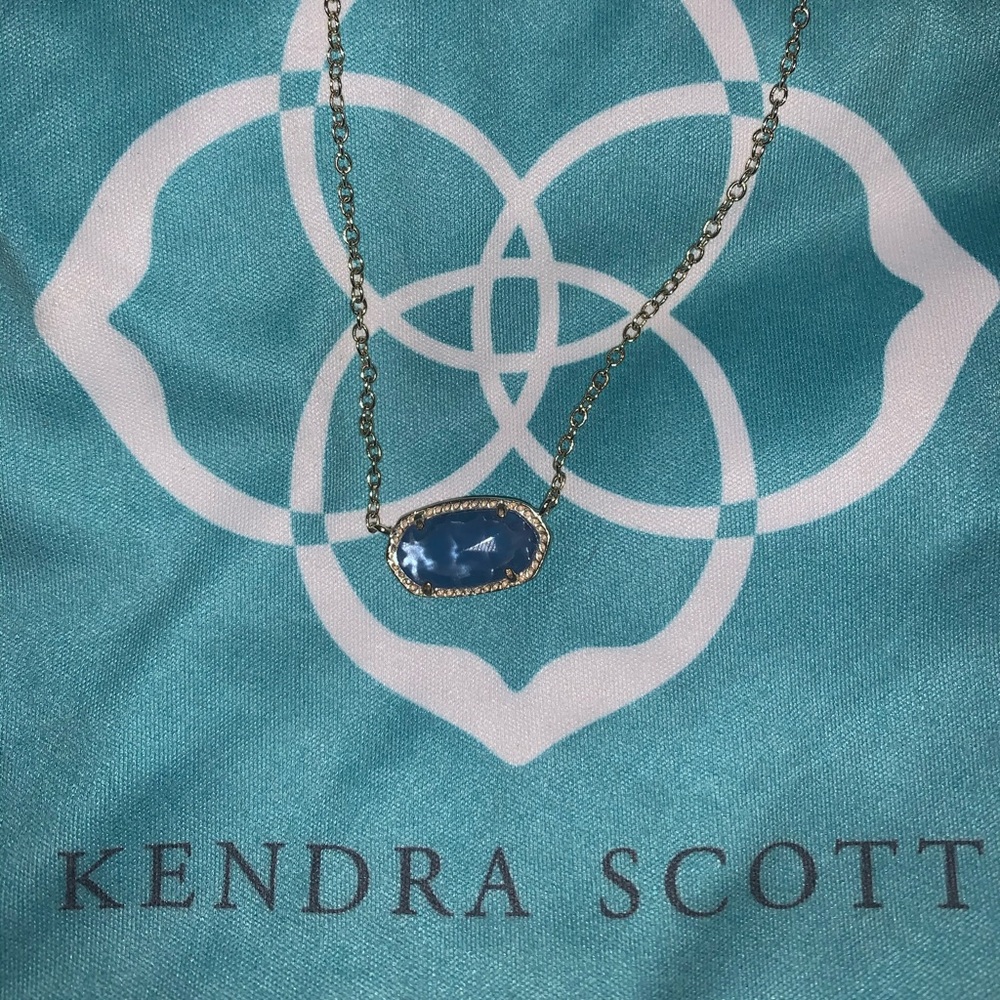 Kendra Scott Eliza Gold Pendant Necklace in Blue